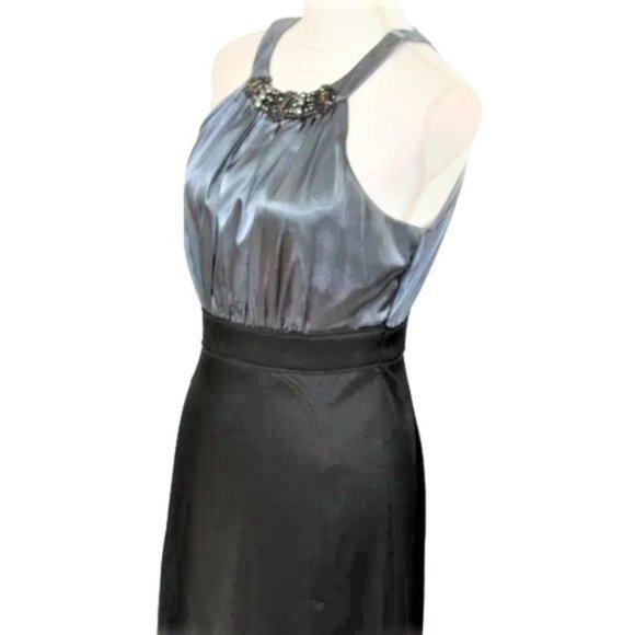Jones Studio Bead & Crystal Embellished Gray & Black Dress, Size 10 - Picture 7 of 9